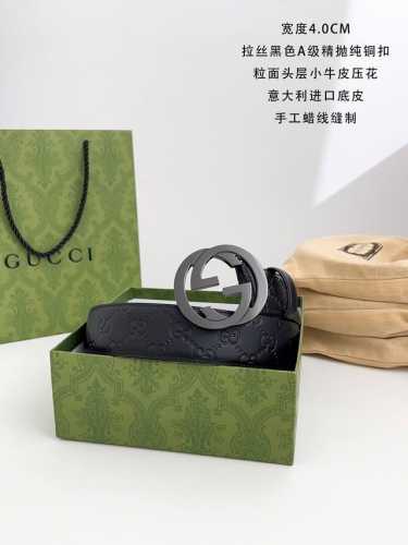 古奇 最新经典款 专柜在售款式 宽度4.0 代购货Jghj93280 要便宜的可搭配普通扣头 原厂压花 原厂底皮 高端品质 无需多言 手工蜡线缝制 扣头 纯铜