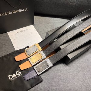 Dg。宽3.5Cm Dolce&Gabbana 双面使用腰带，搭配钌电镀 Dg 交叉造型徽标搭扣