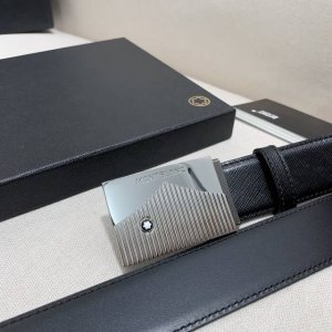 Mont~Blanc万~宝龙 宽3.5Cm 进口双面牛皮 百分百专柜纯铜扣 一带两用 时尚大气 成功男士的必备品 送礼佳品 自行裁剪尺码 扣头可随意搭配！