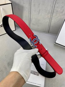 特 P190 宽度3.0Cm Chanel 香奈儿 荔枝纹牛皮支持Nfc芯片官方网站链接扫码验证、金 银色花纹金属钢扣。