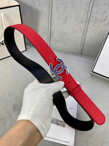 特 P190 宽度3.0Cm Chanel 香奈儿 荔枝纹牛皮支持Nfc芯片官方网站链接扫码验证、金 银色花纹金属钢扣。