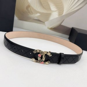 3.0Cm香奈儿腰带，双面头层牛皮皮料，长度：.75.80.85.90.95.100欧，彩色五金铜扣原版开模定制庆祝]