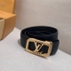 Louis Vuitton、独家Lv腰带 自动扣系列 钢五金 精致手工绘边 柔软舒适 宽3.5Cm。