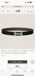 特 H Au Carre 五金搭配Togo皮带身 32Mm 巧克力色