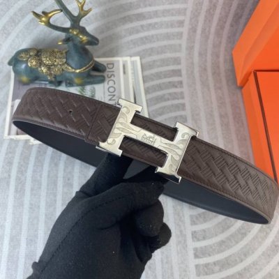 爱马仕 特种皮腰带系列 ，原厂五金精品不锈钢扣，手感柔软舒适 宽3.8Cm。