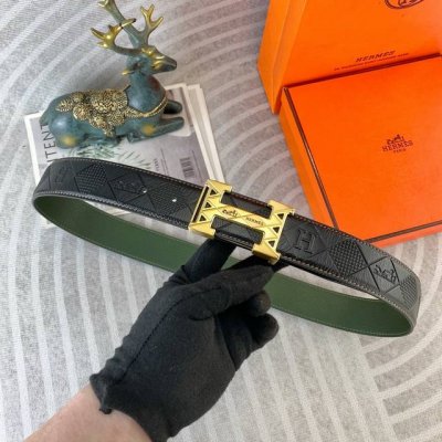 爱马仕 特种皮腰带系列 ，原厂五金精品不锈钢扣，手感柔软舒适 宽3.8Cm。