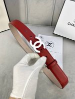 宽度3.0Cm Chanel 香奈儿 女士经典款腰带皮带新款光滑内衬磨砂牛皮银色 精品磨胶钢扣