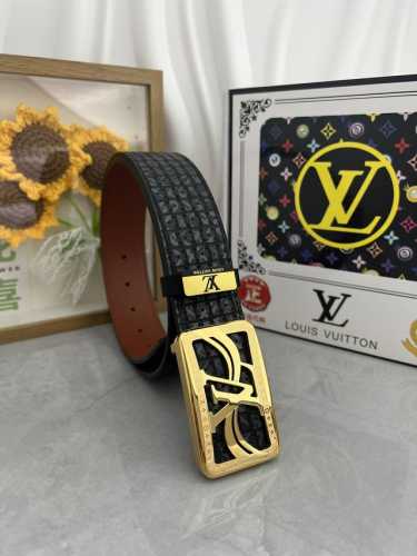 品名：Lv..路易..威登原单 材质：原单牛皮腰带 百分百头层牛皮腰带保证真皮，24K纯钢扣，专柜原单品质、做工精细，时尚大牌，送人自用首选 包装： 请认准如图
