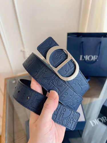 Dior 迪奥 加强版法国原厂皮料，蓝色 轧花全皮 品质毋庸置疑 没有更好 只有最好 尺寸3.5厘米