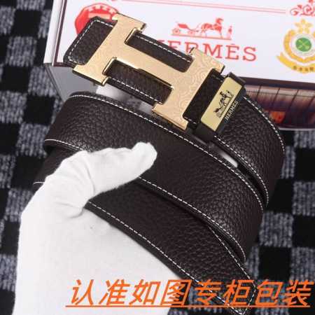 男士腰带：爱马仕··原单· 男士皮带：百分百头层牛皮，保证真皮。24K纯钢扣双面可用专柜同等质量， 送人自用首选 包装： 请认准如图专柜包装，赠 - 点击图像关闭
