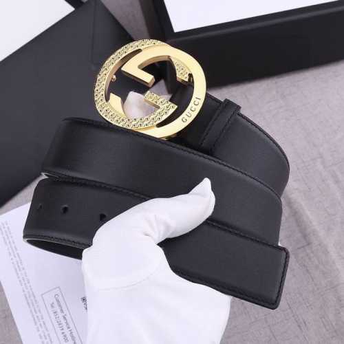 宽度4.0 Cm Gucci 加厚钢扣 双面头层手掌纹、采用精挑细选进口顶级牛皮，手感柔软细腻！品质保证！