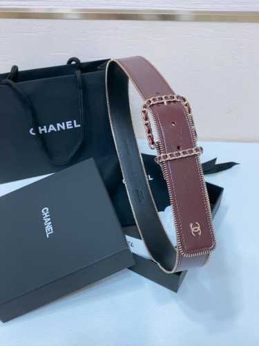 Chanel 24C 黄铜金属 进口亮面小牛皮 4.0Cm 手感柔软 精致腰带