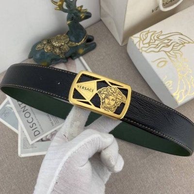 范思哲 特种皮腰带系列 原厂五金精品不锈钢扣 手感柔软舒适 宽3.8Cm