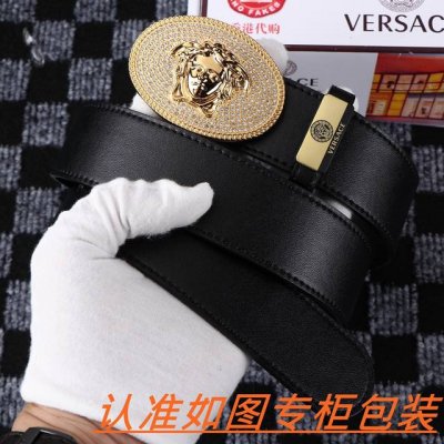 男士腰带：范思哲··原单· 男士皮带：百分百头层牛皮，保证真皮。24K纯钢扣双面可用专柜同等质量， 送人自用首选 包装： 请认准如图专柜包装，赠