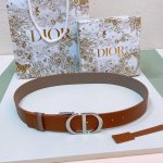特 3.5Cm D Ior 30 Montaigne *Cd*腰带 饰有*Christian Dior*标志 富有光泽的金色饰面金属细节 两个可拆卸环 小牛皮腰