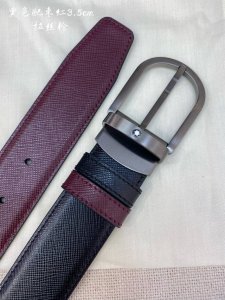 montblanc万宝龙 宽3.5Cm 采用头层牛皮 精品针式扣头 自由裁剪商务休闲皮带