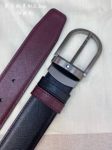 montblanc万宝龙 宽3.5Cm 采用头层牛皮 精品针式扣头 自由裁剪商务休闲皮带
