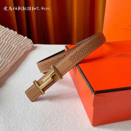 特 女神必备 Hermes㊣ 原单爱马仕，宽2.4Cm进口原版皮带身，双面可两面用，精品电镀五金 ！ - 点击图像关闭