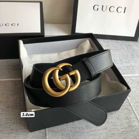 特 Gucci古驰 全套包装 男女款通用 腰带采用标志性的古铜色Gg搭扣设计，搭配上乘皮料精制而成。 - 点击图像关闭