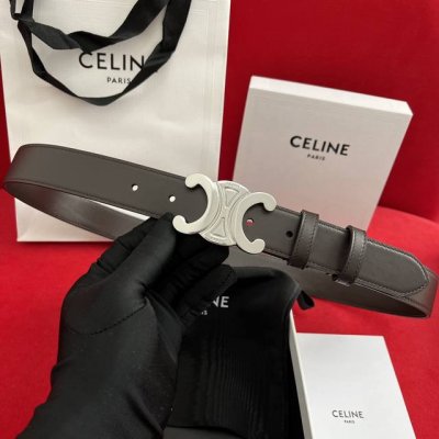 Celine 赛琳 款凯旋门腰带 宽度3.0Cm 男女通用款 采用数量稀少的原厂专用小牛皮 搭配精致凯旋门搭扣 独家顶级手工 进口边油