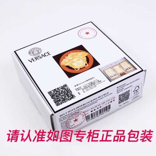 品名：范思哲.Versace原单 型号：认准如图专柜包装，送打孔器 材料：双面可用，百分百头层牛皮，保证真皮。美人头，24K钢扣，复古做旧工艺长城纹路，双面可用