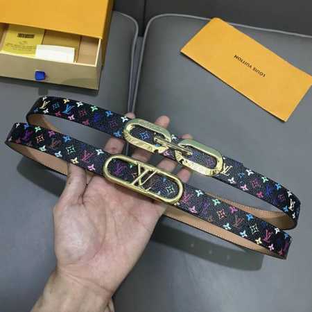 L0Uis Vuitt0N 今季新品 驢家女士原單腰帶 寬度25毫米 定制帆布面搭配白色小牛皮底 全新精鋼五金搭扣 雙面用 百搭款 - 点击图像关闭