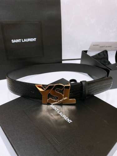 Salnt.Laurent.Paris. Y S L复古铜扣. 简单百搭！双面头层小牛皮 手感柔软细腻 3.4Cm