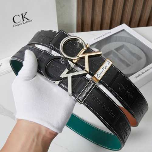 皮带：C K顶级复刻.单扣 双扣 腰带：Ck潮牌.专柜正品.Cooperkelvina原单大牌品质百分百进口原厂头层牛皮，保证真皮-Ck字母Logo针扣设计工艺