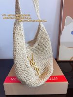 圣罗兰 Ysl 编织购物袋 质感很高级 容量超级大也很耐用 日常出街背它回头率百分百 就是这种随性慵懒感尺寸：32*32Cm