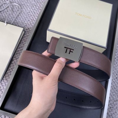Tom Ford 汤姆福特。新品高端双面小牛皮，简约商务男士腰带，4.0Cm宽，双面使用，配原版包装