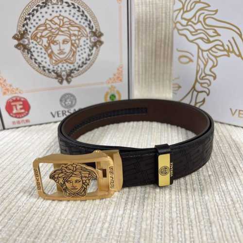 品名：Versace.范思哲 自动带 材质：原单牛皮腰带 百分百头层牛皮腰带保证真皮，24K纯钢扣，专柜原单品质、做工精细，时尚大牌，送人自用首选 Dd