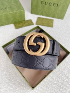 配全套包装礼盒 Gucci 4.0Cm专柜同款压花，头层小牛皮，原版皮底。搭配纯铜五金带扣，纯进口机械车线，工艺精细，原单品质。