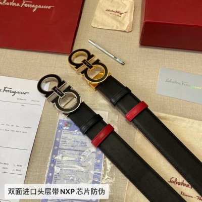 品牌：菲拉格慕 仿伪芯片款 钢扣 等级：原单私货.头层牛皮，专柜售、堪比正品！油边精致 电脑车线 手感柔软.实物拍摄无修饰 上身效果超好、长度可裁剪.配专柜全套