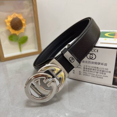品名：古奇.Gu...Ci 自动带 材质：原单牛皮腰带 专柜原单品质、做工精细，时尚大牌，送人自用首选 包装： 请认准如图专柜包装赠送打孔器手提袋专柜礼盒宽度3