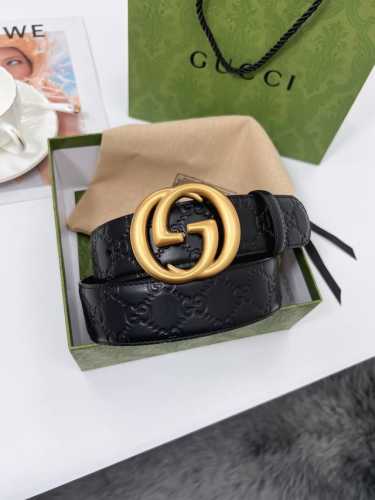 特 Gucci 4.0Mm 男款 双面原厂皮料 精品专柜扣头 高端品质 休闲百搭 专柜同款
