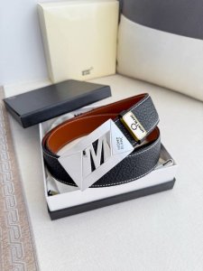 品名：万宝龙.Montblanc原单 腰带 皮带 型号：挂扣，新款原版经典精品挂扣，实物拍摄，原版头层牛皮 材料：百分百头层牛皮，保证真皮。双面可用专柜同等质量