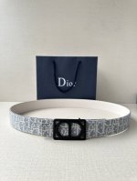 宽度3.5Cm Dior 受到标志性的同名手袋的启发 Montaigne腰带提供可翻转的版本 这要归功于其旋转机制 一侧采用天然光滑的小牛皮制成