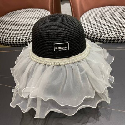Burberry巴宝莉 2025新款小香度假风大沿盆帽草帽 旅行必备 超好搭配 赶紧入手