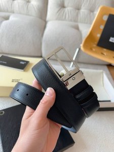 Montblanc万宝龙 宽3.5Cm 采用头层牛皮 精品针式扣头 自由裁剪商务休闲皮带
