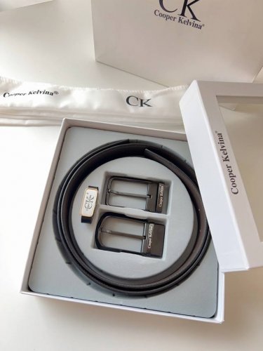 皮带：C K顶级复刻.单扣 双扣 腰带：Ck潮牌.专柜正品.Cooperkelvina原单大牌品质百分百进口原厂头层牛皮，内穿暗扣尾巴.保证真皮-Ck字母Log