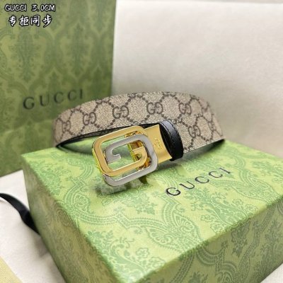 古琦Gucci 宽度3.0 Cm 简单大方双面使用 五金可以旋转 精品五金 佩戴效果非常不错 送礼自用最佳推荐