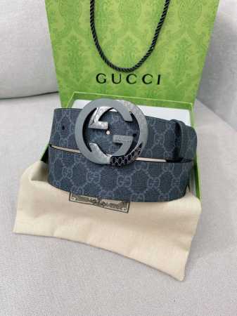 特 Gucci 高端定制男士原单皮带，海外限量定制款式，顶级原厂材质复刻，体现腰间贵族的一款必备腰带，宽度4.0Cm - 点击图像关闭