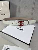 宽度3.0Cm Chanel 香奈儿 女士经典款腰带皮带新款光滑内衬磨砂牛皮银色 精品磨胶钢扣