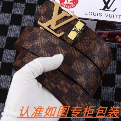 品名：Lv..路易..威登原单 材料：百分百头层牛皮，保证真皮。24K纯钢扣双面可用专柜同等质量， 送人自用首选 包装： 请认准如图专柜包装，赠送打孔器，银联发
