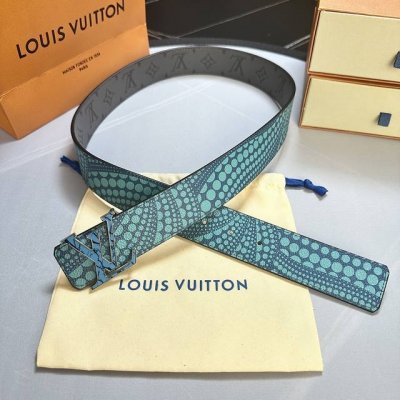 原版包裝 L0Uis Vuitt0N 專櫃最新升級版本 寬度40毫米 全新訂製帆布灰色花搭配絲印藍色花紋帆布底 配置新型字母搭扣 雙面用 經典百搭款！
