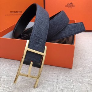 爱马仕针扣皮带 原单品质 进口头层牛皮 荔枝纹 蓝色 32Mm宽 双面可用 配官网H金 银扣