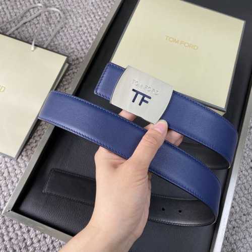 Tom Ford 汤姆福特。新品高端双面小牛皮，简约商务男士腰带，4.0Cm宽，双面使用，配原版包装