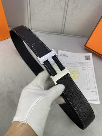 Hermes 爱马仕单面原版腰带，宽度:3.8其采用专柜最新底皮皮质，品质卓越，触感细腻。搭配新款鳄鱼纹扣时尚精美，彰显品牌魅力。无论是日常穿搭还是重要场合，此 - 点击图像关闭