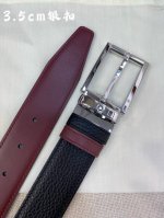 Montblanc万宝龙 宽3.5Cm 采用头层牛皮 精品针式扣头 自由裁剪商务休闲皮带