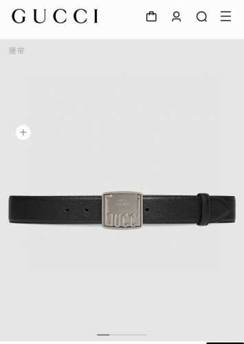 古奇 新款 宽3.5Cm 男士腰带 各式百搭单品继续为Gucci 早春系列添姿加彩。这款时尚腰带以黑色皮革匠心呈现，配以由钯金色调金属打造的Gucci铭牌腰带扣